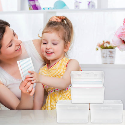 H4D Index Card Holder 3x5, Index Card Box Organizer Case, 3x5 Flash Note Card Holder, 3 Packs (Pastel Colors)