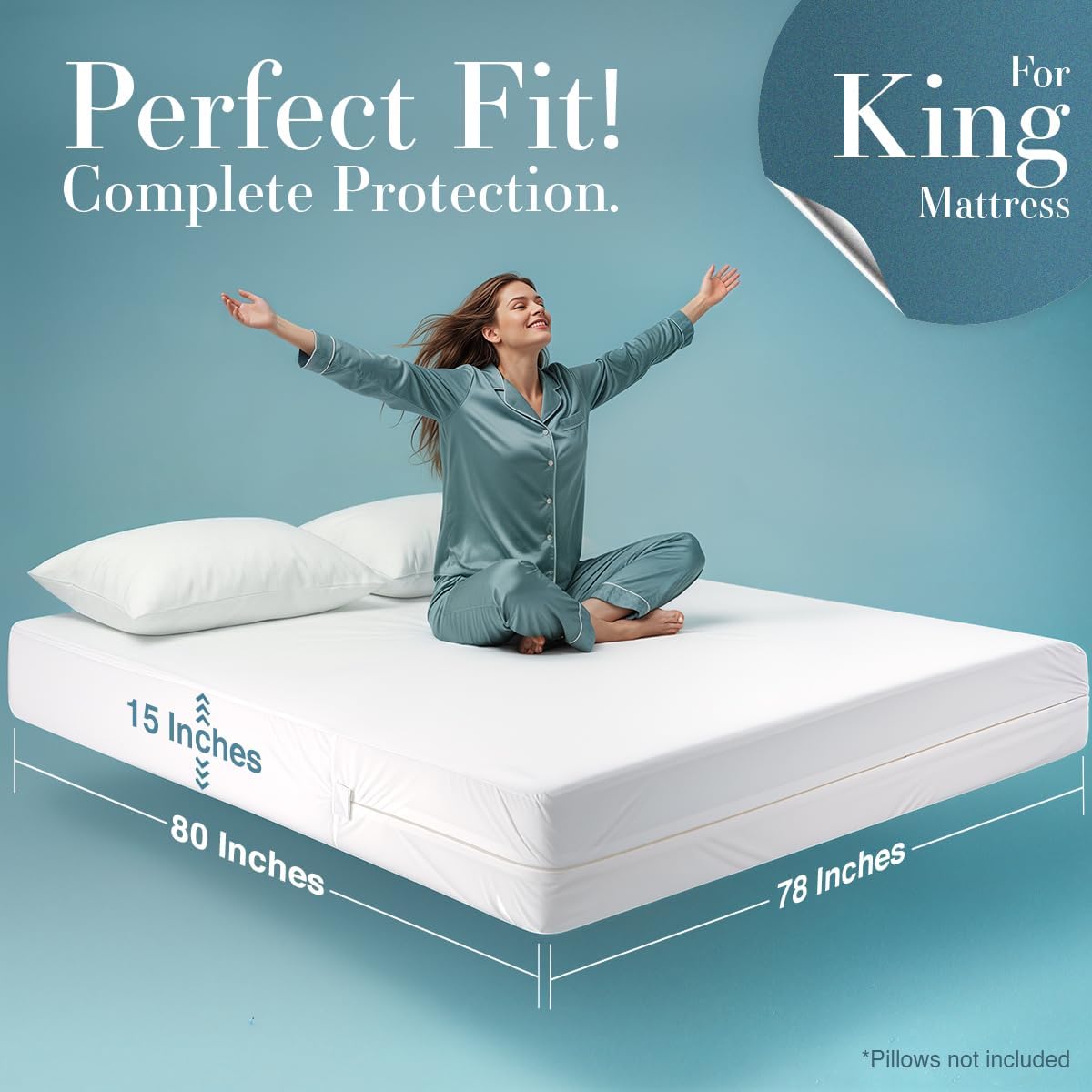 Utopia Bedding Mattress Protector Zippered California King Size, 100% Waterproof Bed Bug and Dust Mite Proof Mattress Encasement, Absorbent 6 Sided Mattress Cover