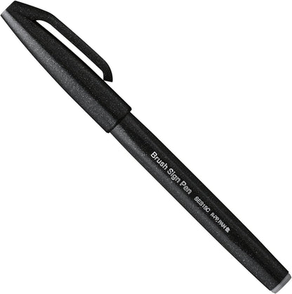 Pentel Fude Touch Sign Pen, Pink, Felt Pen Like Brush Stroke (SES15C-P)