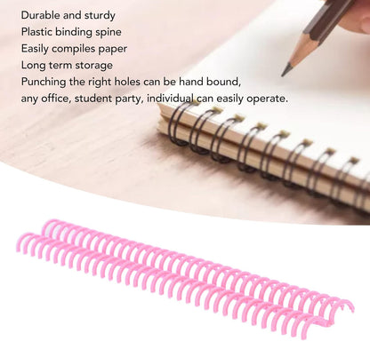 10 Pcs 15mm/0.59 in Binding Coils 32 Loop Spine for Books, Plastic Binding Rings for Manual Binding Machine, Wire Coils for Report Covers, Documents, Presentations, DIY Projects(Black)