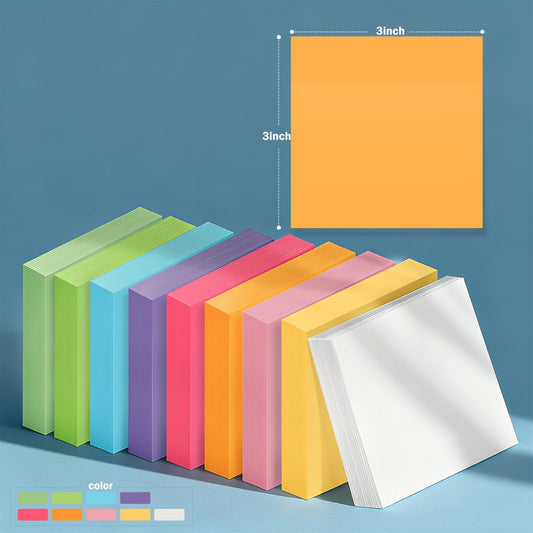 27 Pack of 3x3 Inch Sticky Notes Self-Stick Memo Pads - 1620 Sheets in Total! Great for Home, Office & School