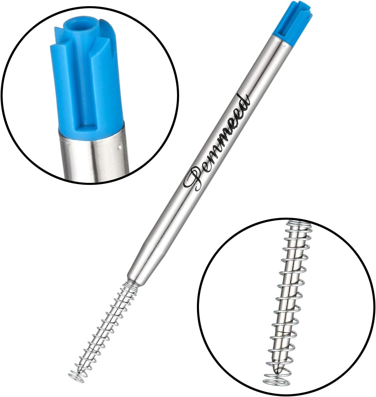 Ballpoint Pen Refills with Spring for Penneed B5/B6/B8 Pen, Parker Waterman Compatible Ballpoint Pen Refills Twist Action Medium Point 1.0mm Pack of 10(Black Ink)