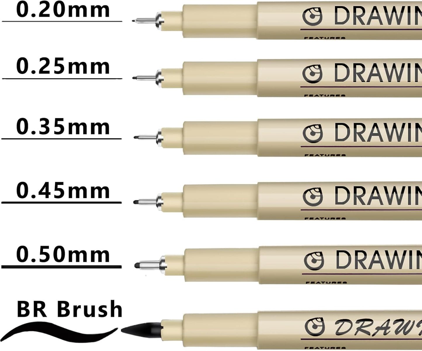 Muchcute Extra Fine Point Writing Pens:6 Black 0.25mm Ultra Thin Micron Pen 01 No Bleed Bible Journaling Study Supplies Annotation Smooth Waterproof Micro Line Tip Fineliner Gel Felt Ink Markers Stuff