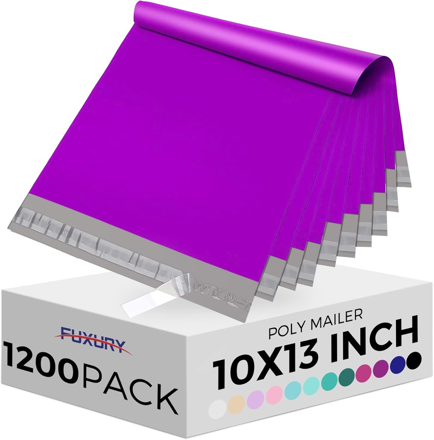 Fuxury Poly Mailers 10x13 Inch 100 Pack,Shipping Bags for Clothing,Strong Adhesive Mailing Envelopes,Heavy Duty Self Seal Plastic Postal Return Package Bags for Books Accessories Business,White