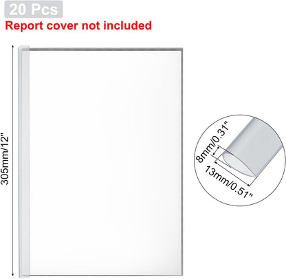 PATIKIL 20Pcs Binding Bars, 13x8mm Binding Bars Slide Grip 50 Sheets Capacity A4 Size Report Binder Presentation Binder for Study Office Report Cover Resume, Transparent Yellow