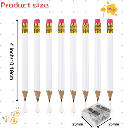Adhere 25pcs Golf Pencils with Eraser Pre sharpened Hexagon half Wooden Pencils Graphite 2B for Golf Event Scoring,Classroom,Wedding,Company Meetings,Pew, Pocket (Nature)