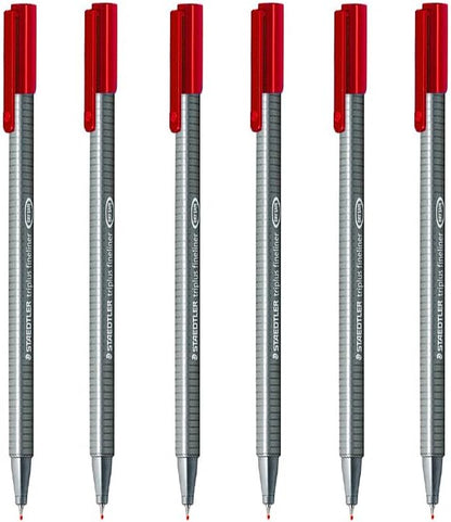Staedtler Triplus Fineliner Black 0.3mm - Pack of Six