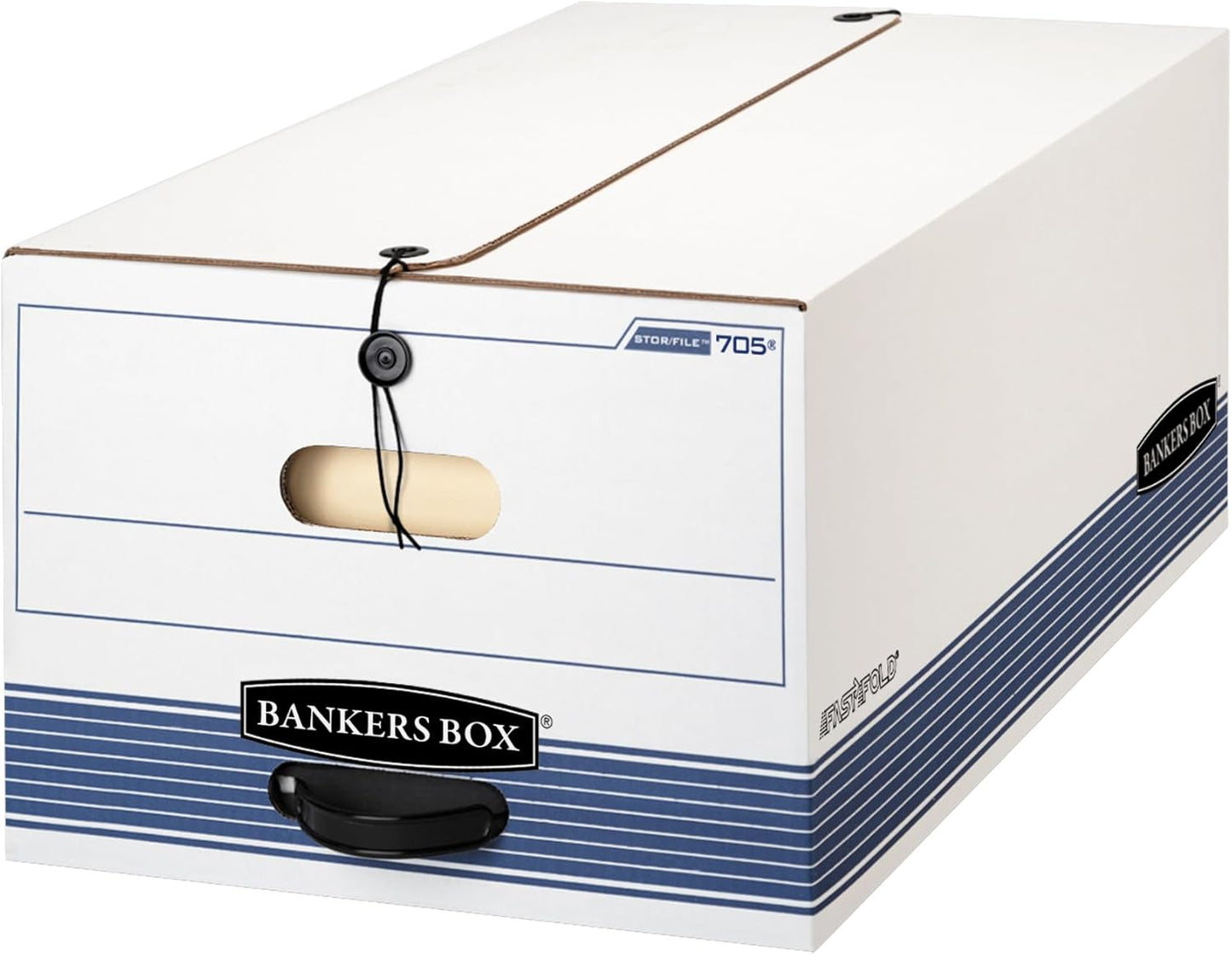 Bankers Box 12-Pack Medium-Duty String & Button File Storage Box, FastFold Assembly, Legal, STOR/FILE, (00705)