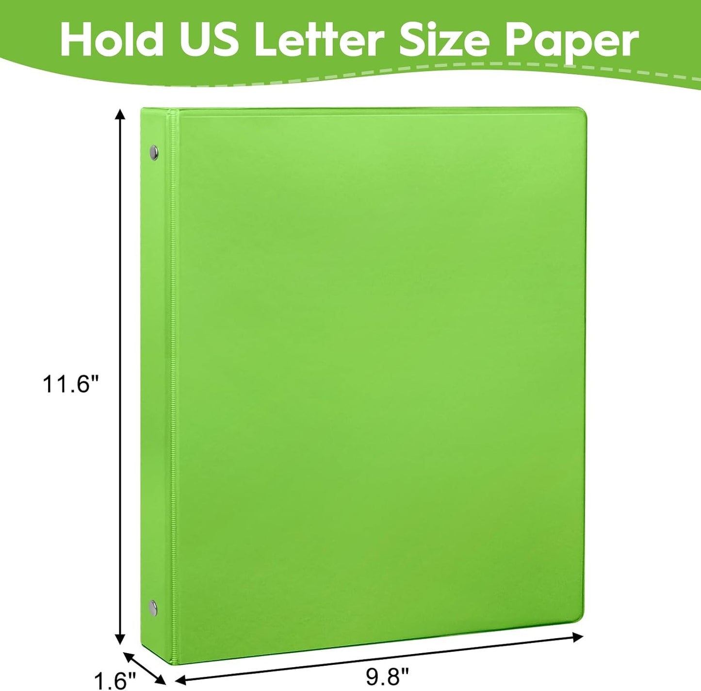 CIXILDTS 1-Inch Round Ring Binders, Standard 3 Ring Binder Fit Letter Size Paper, Presentation View Binders, 6 Packs, Assorted