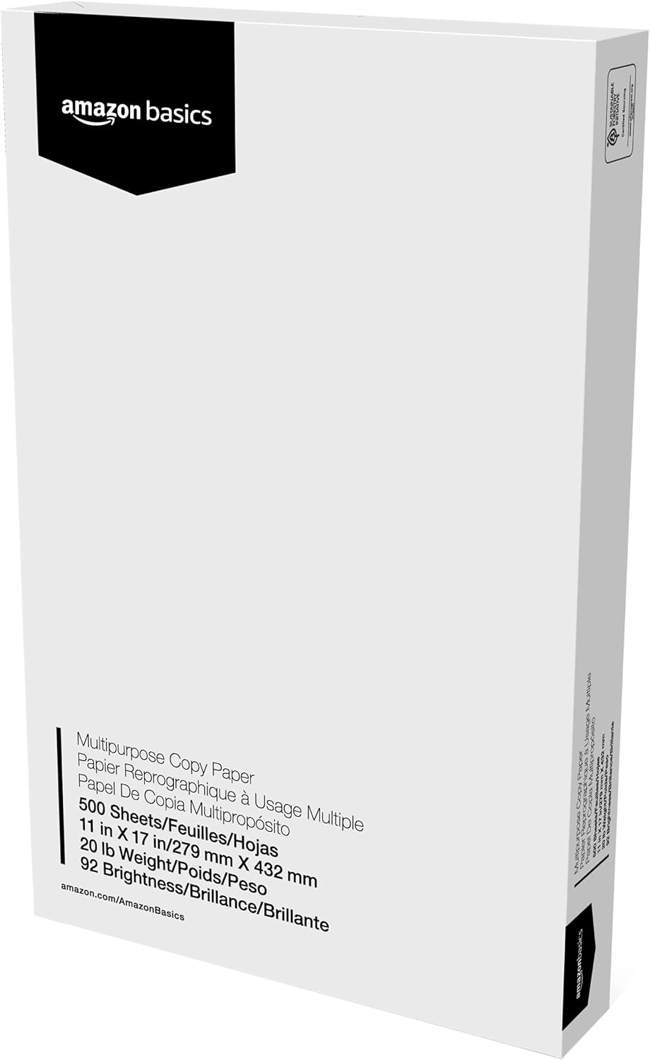 Amazon Basics Multipurpose Copy Printer Paper, 20 lb, 8.5 x 11 Inches, 10 Reams (5,000 Sheets), 92 Bright White