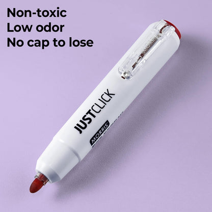 carrotez Retractable Dry Erase Markers, Click Dry Erase Whiteboard Markers, Bullet Tip, Thick Barrel, 12 Count, Black
