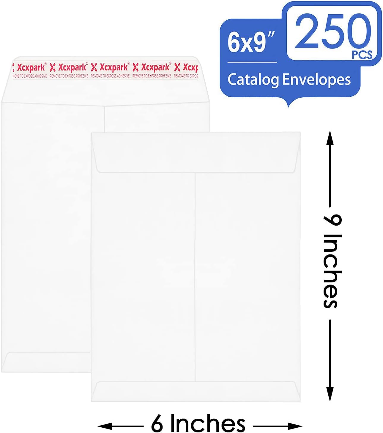 Xxcxpark 250 PCS 6x9 inches Security Catalog Envelopes Printable Self Seal Envelopes, Anti Tear brown Kraft Envelopes for Invitation Cards, Pictures, Photos, Documents