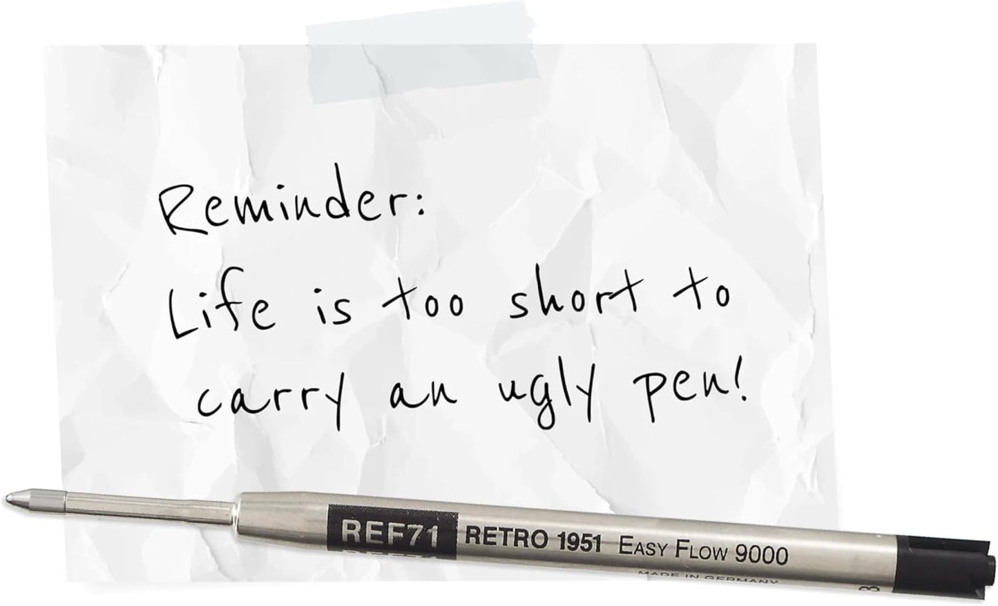 Retro 51 Easy Flow 9000 Ballpoint Refills, Black Ink, 3-Pack – German Engineered for Smooth Writing, Compatible with Tornado Pens