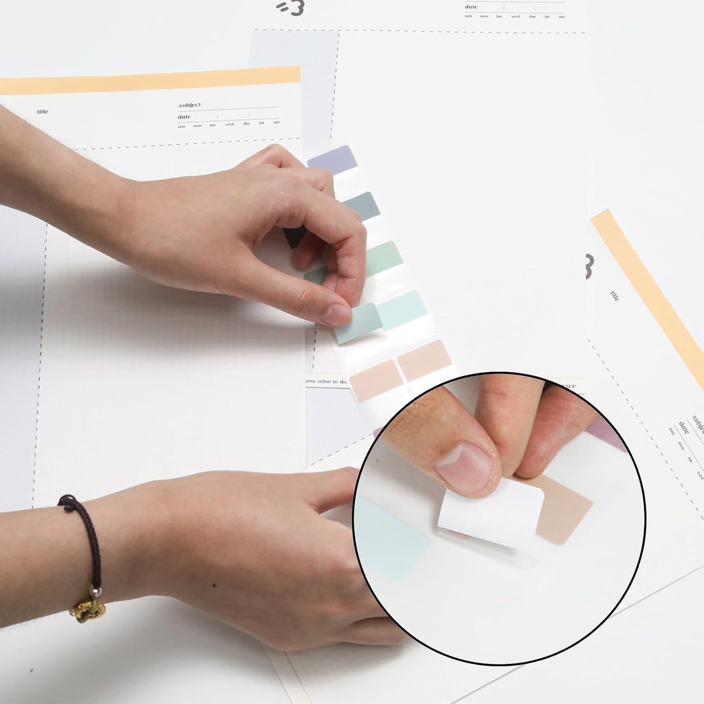 420 Pcs Sticky Index Tabs, Transparent Annotation Tabs, Repositionable Page Sticky Tabs for Notebooks (Bright)