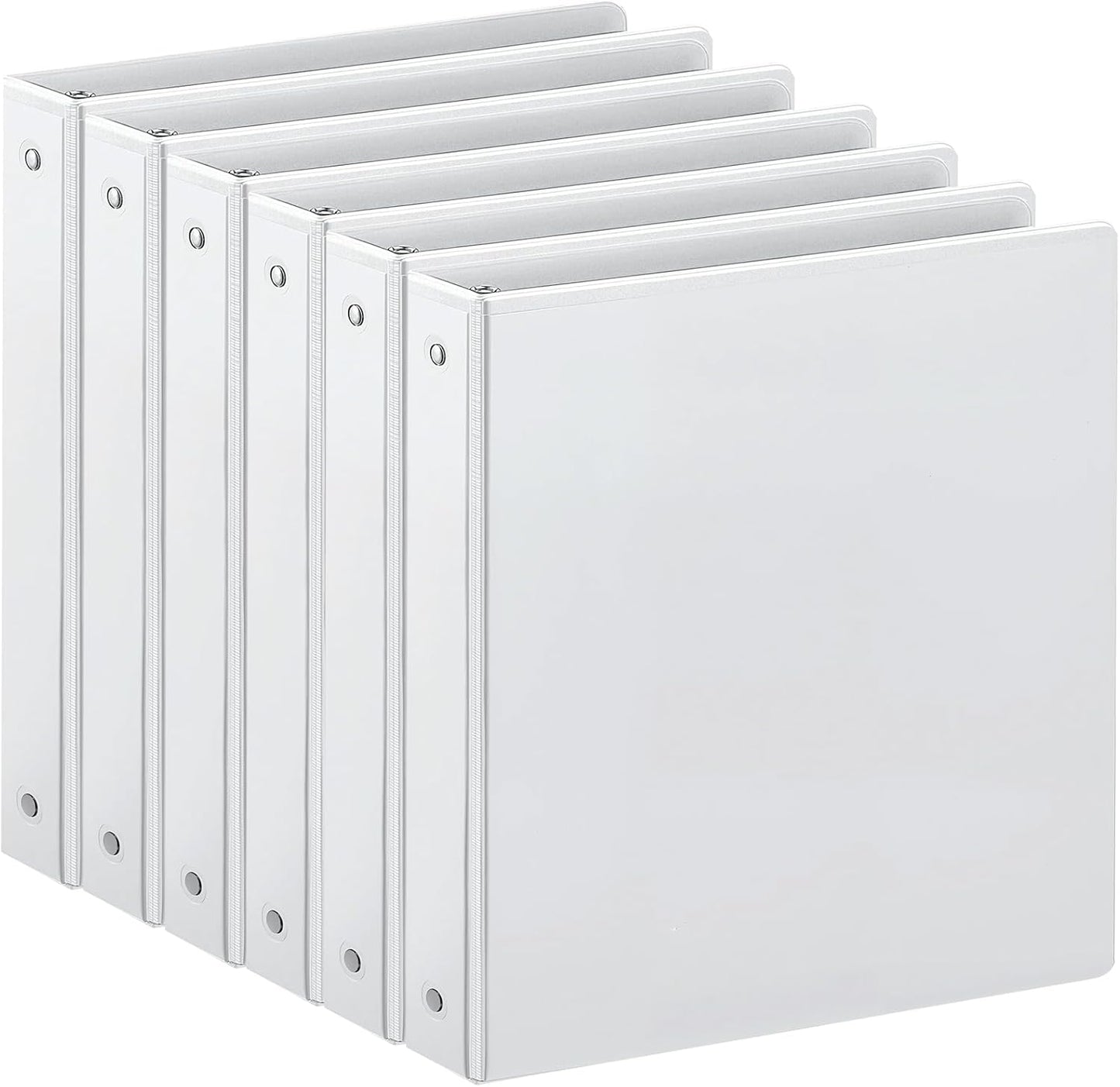 SUIN 1-inch 3 Ring Binder with 2 Interior Pockets, 1''Durable Binders Holds US Letter Size 8.5'' x 11'' Paper - Versatile Binders for Office, Home, and School Use, 6 Pack Black
