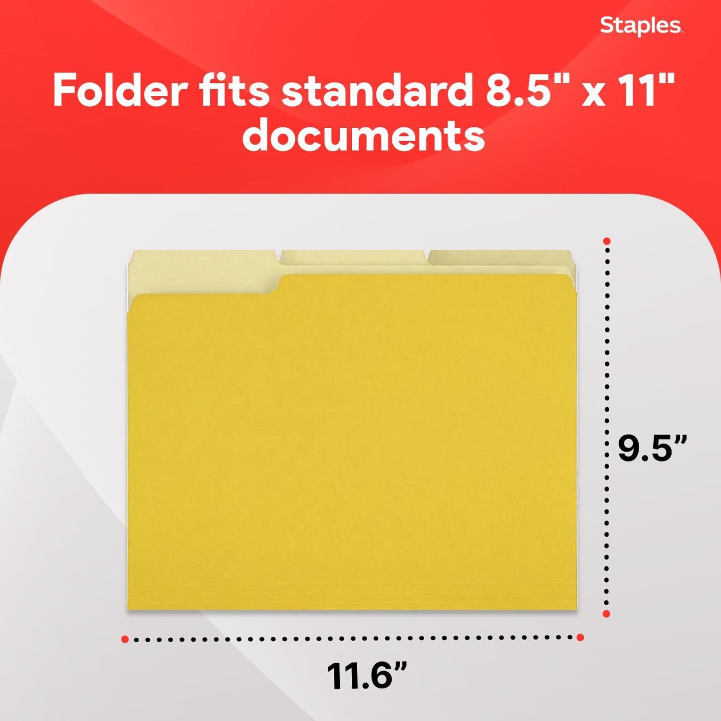 Staples File Folders, Letter Size, 1/3‑Cut Tabs, Purple, Durable 10.5‑Point Paper Stock, 100/Pack