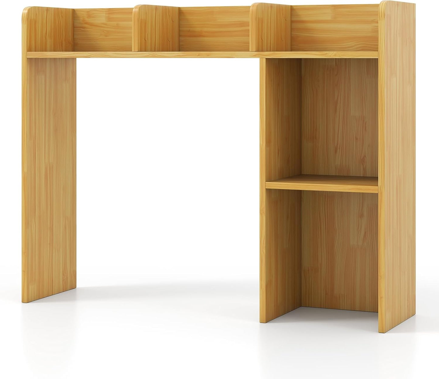 Tangkula Desktop Bookshelf, Countertop Storage Hutch with 5 Shelves for Computer Desk, Desk 3-Tier Display Rack, Multipurpose Wood Desktop Hutch Storage Organizer for Dorm Office Home