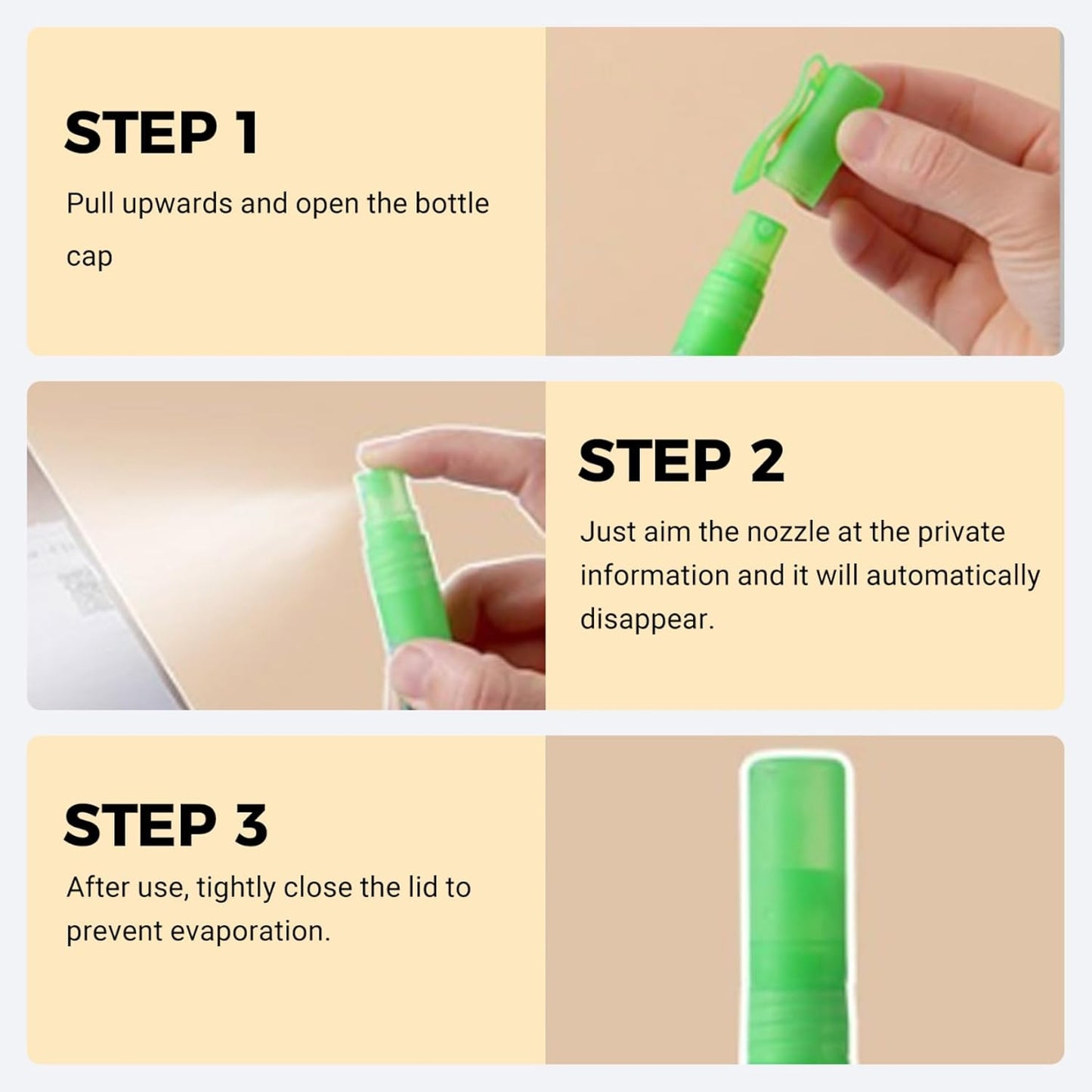 Thermal Paper Correction Fluid, 5 Pack White-Out Eraser Spray for Address & Information Protection, Office & School Use