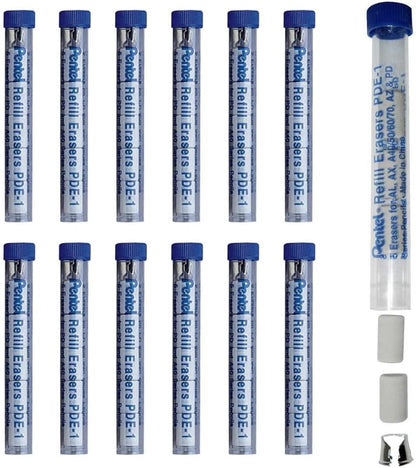 Pentel Refill Eraser for AL, Ax and PD Series Pencils 5 Pcs/Tube, 3-PK