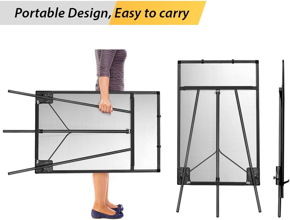 Easel Whiteboard - Magnetic Portable Dry Erase Easel Board 36 x 24 Tripod Whiteboard Height Adjustable Flipchart Easel Stand White Board for Office or Teaching at Home & Classroom (Black)