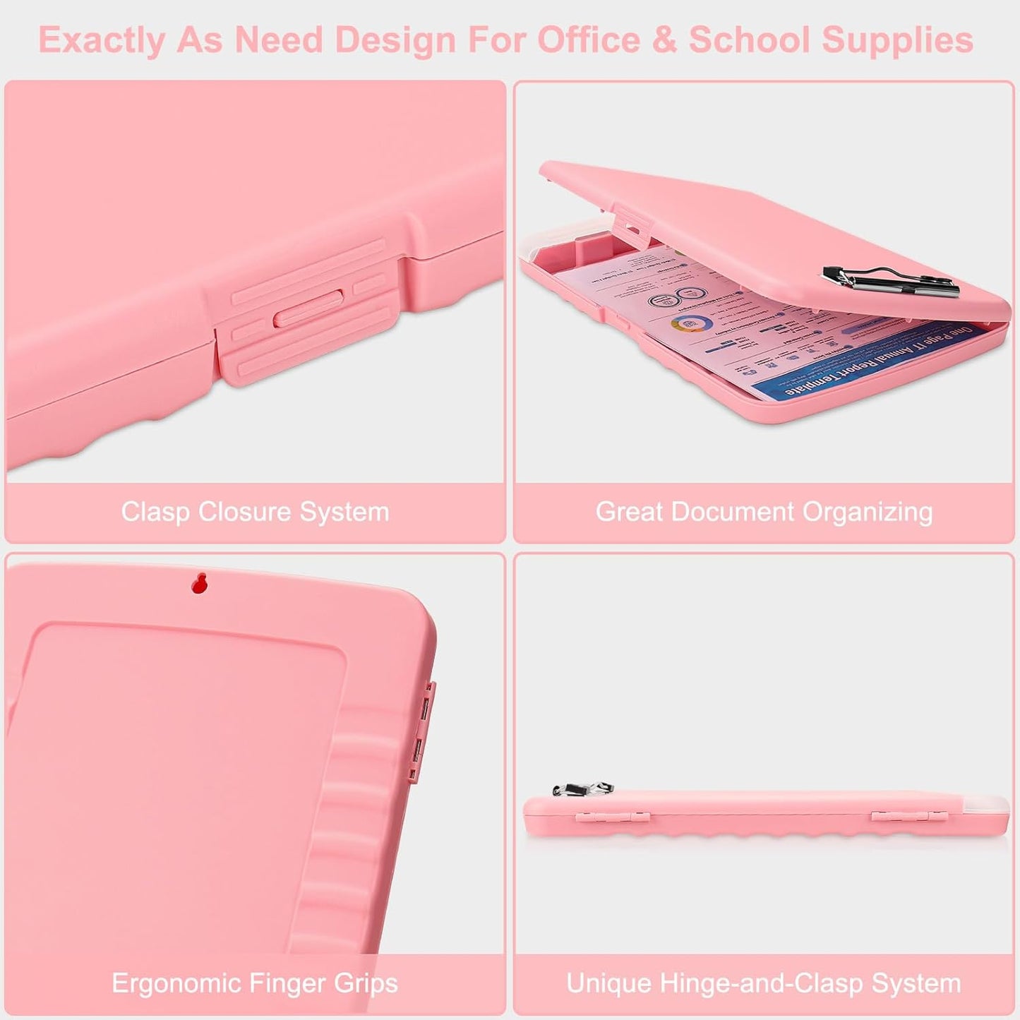 SFLHHDM Purple Clipboard, Clip Boards 8.5x11, Teacher Clipboards with Storage, Plastic Clipboard with Pen Holder, Clipboards Storage for Women Teachers Work, School & Office Supplies
