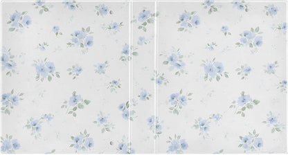 3 Ring Binders Blue Flowers Floral 1.5 Inch Round Ring Binders with Pockets Decorative Clipboard Binder Holds 200 Sheets View Binder for Home School Office,1 Pack