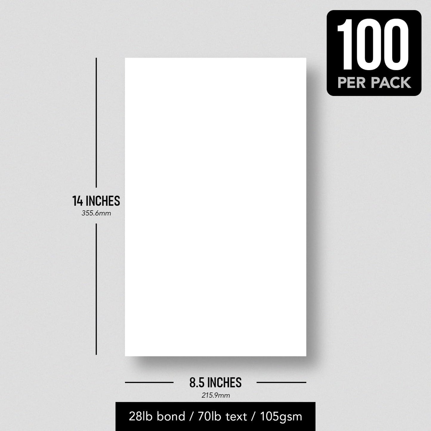 Bright White Paper - Multipurpose Office Print Writing Copy - Flyers, Posters, Design Proposals, Business Documents | 8.5 x 11 | 70lb Text (28lb Bond) | Acid Free Paper | 100 Sheets per Pack