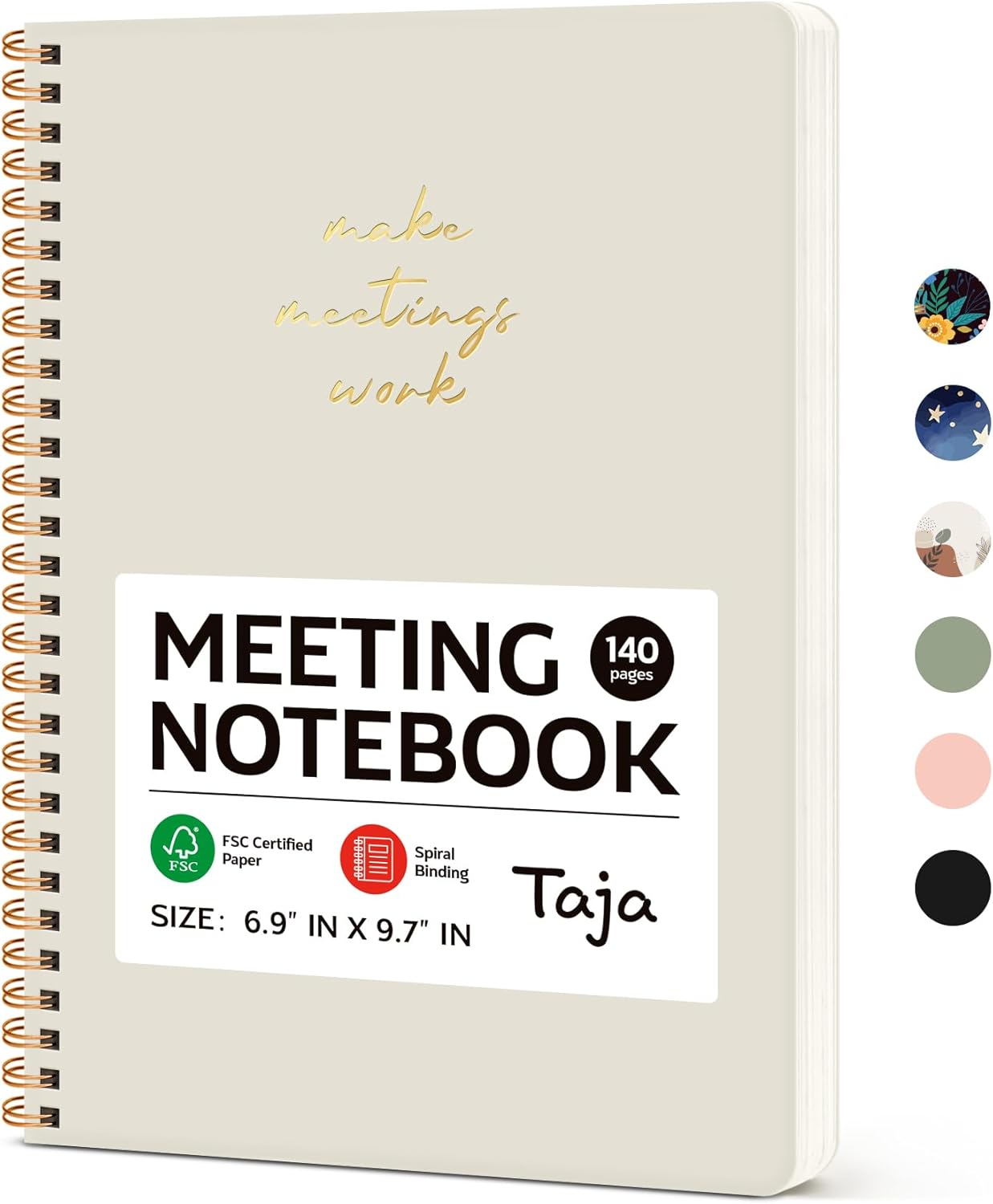 Meeting Notebook for Work Organization - Work notebook with action items, Meeting Minutes Planner Notebook, Perfect Office Supplies for Men & Women - Pink