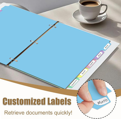 Cute 5 Tab Binder Dividers with Tabs, Write&Erase Plastic Dividers for 3 Ring Binder, Multicolor, Ring Binder Dividers with Tabs for School Office,6 Sets(30pcs)