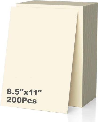 200 Sheets of Cardstock 8.5 x 11, Heavyweight Cover Cream Cardstock Printer Paper 8.5 x 11, 190 gsm Ivory Card Stock Paper for Wedding Invitations, Elegant Stationery, Scrapbooking & DIY Crafts