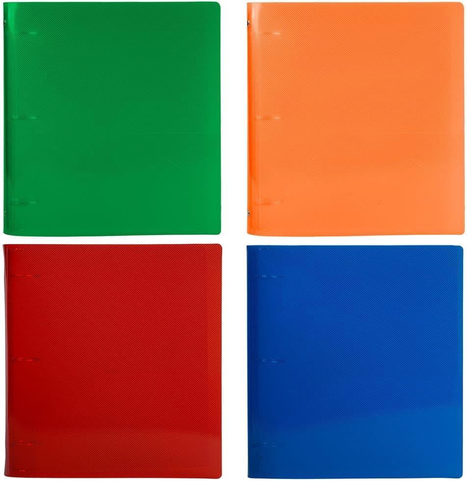 JAM PAPER Plastic 0.75 inch Binder - Clear 3 Ring Binder - Sold Individually