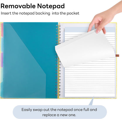 Glitter Clipboard Notebook with Storage for Letter Size, 8.5 x 11 Notepad Holder with 5 Folders and Dividers, Size 12.8X 9.7 in, Spiral Portfolio for Nursing Teacher School Supplies,.Teal