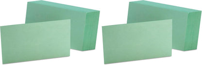 Oxford Blank Color Index Cards, 3" x 5", Green, 100 Per Pack (7320 GRE)