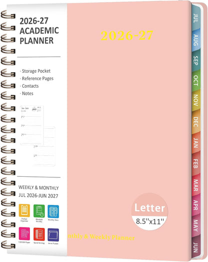 Planner 2026-2027, Weekly and Monthly Academic Year Calendar Planner, July 2026 - June 2027, Daily Agenda Book for Office School Supplies, A5(6.3'' x 8.5'')