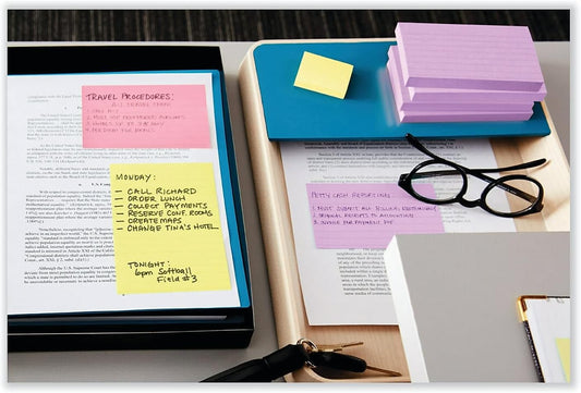 Post-it Notes, 1/3/8 x 1 7/8 in, 24 Sticky Notes Pads, 100 Sheets per Pad, Canary Yellow, The Original Post-it Note, School Supplies and Oﬃce Products