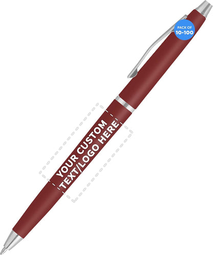 Personalized Langham Ballpoint Pens, Set of 10/50/100 by DISCOUNT PROMOS - Black Ink, Great for Office, Business, Tradeshows - Black
