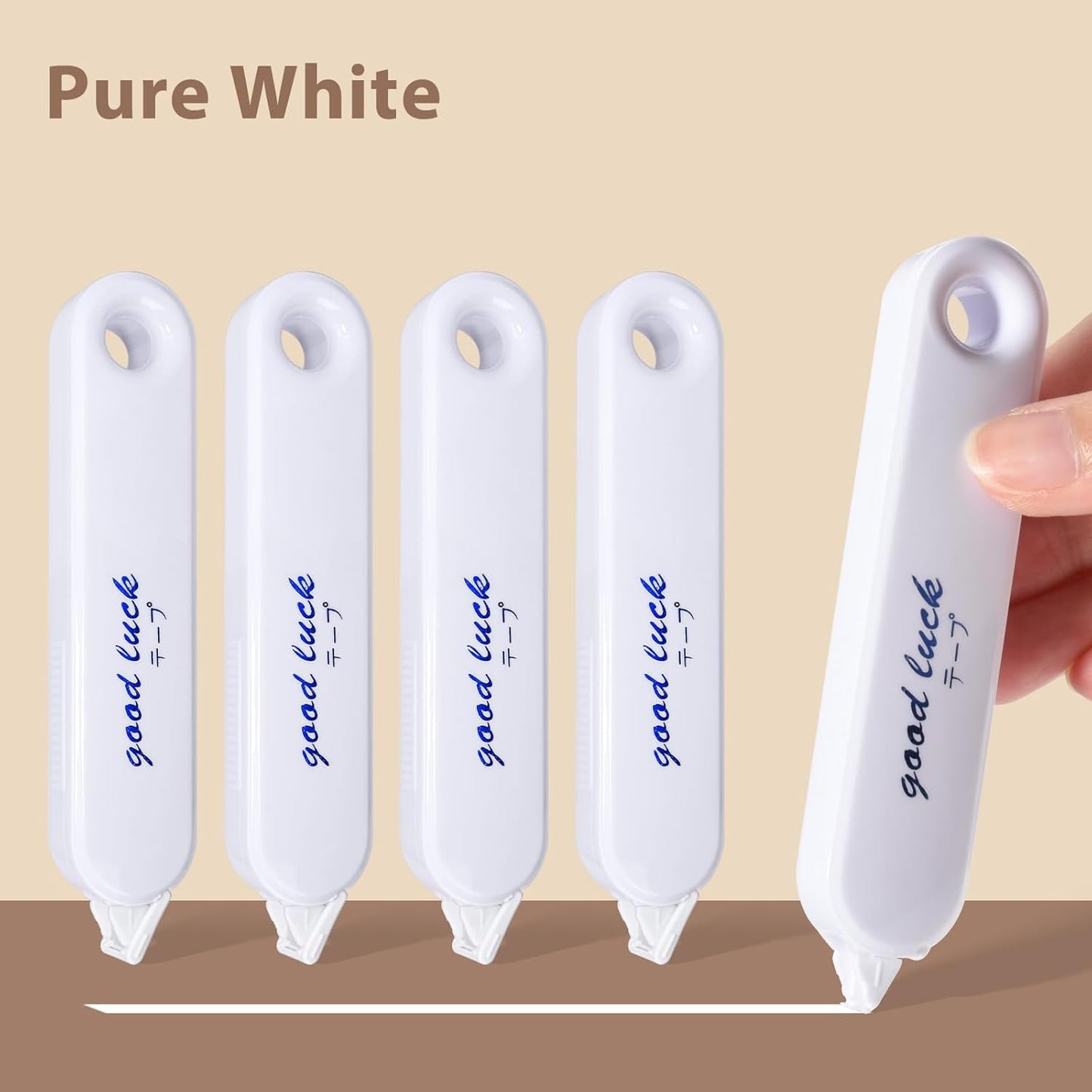 5-Piece Correction Tapes, Aesthetic Cute White Pull Out Tape, Quick Dry, Instant Correct, Easy to Use for School Office Supplies (Pink)