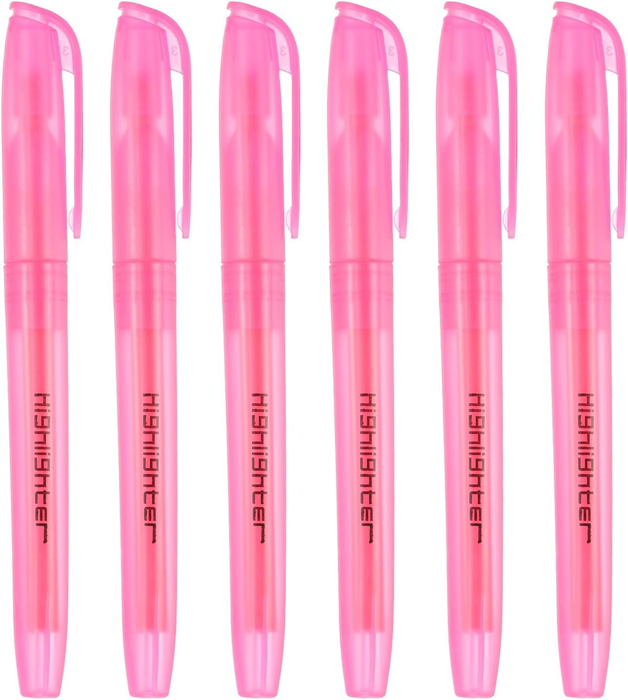 PATIKIL Blue Highlighter, 6 Pack High Lighters No Bleeds Highliters Pens Neon Clear View Bright Quick Dry Pocket Marker Pen Sticks Chisel Tip Cute for Books Office Adults, Transparent