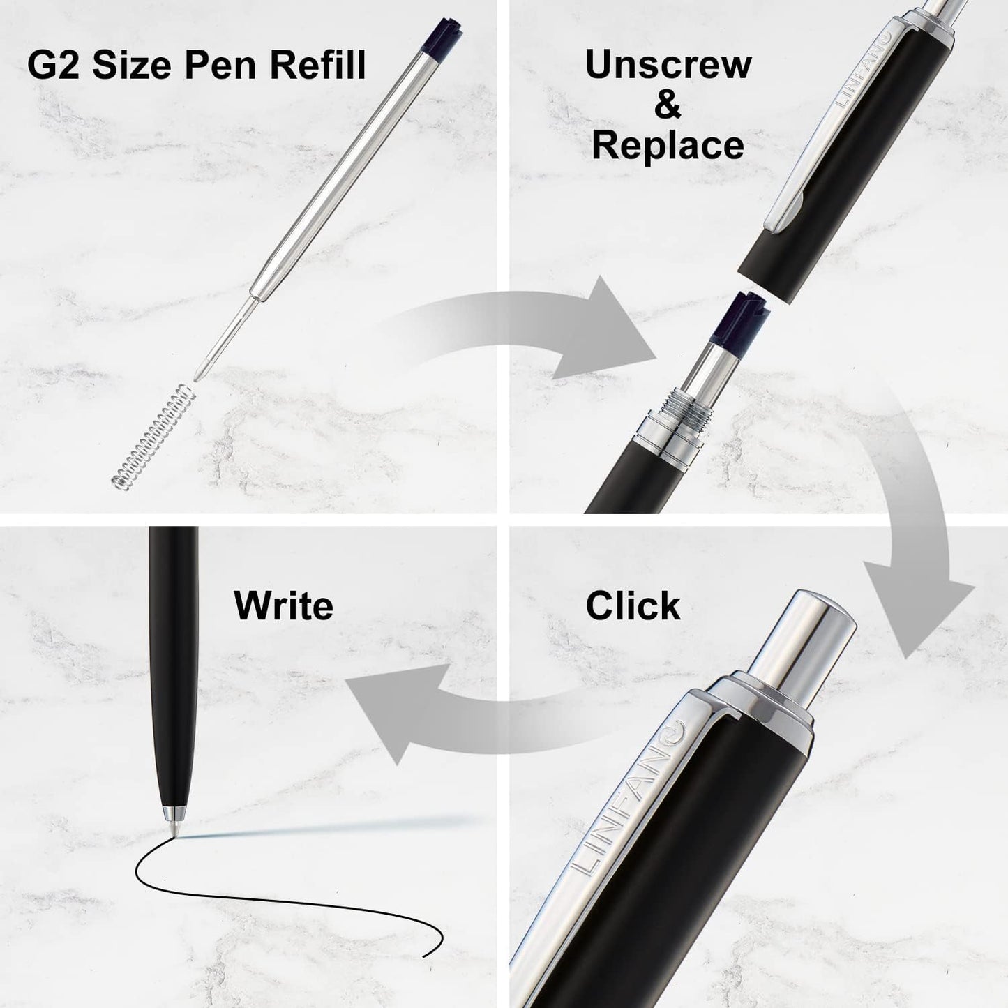 Black Ink Pen Refills Ballpoint Black, 12 Pack Ballpoint Pen Refills Medium Point 1.0mm Tip Smooth Writing Pen Refill (12 Black)