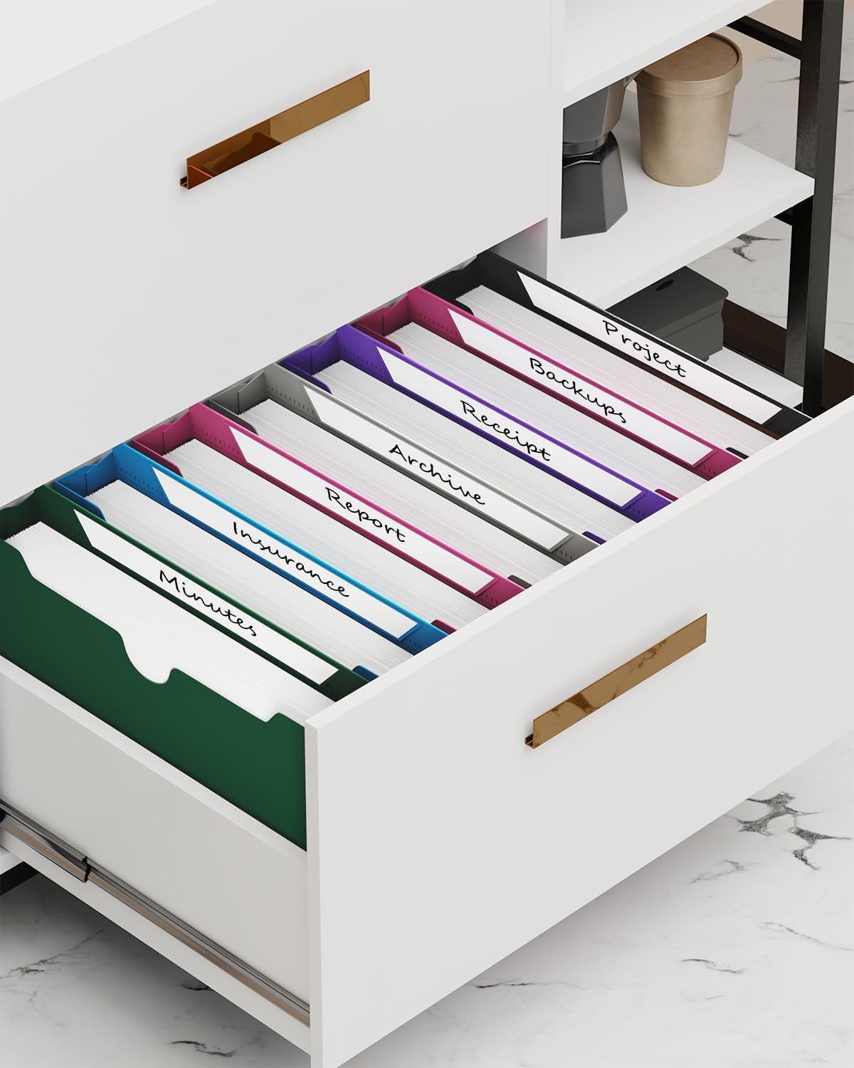 Ansook Poly 3.5”Expandable File Pockets,6 Pack Extra Capacity File Pockets Folders,Letter Size File Pockets,Heavy Duty File Pocket with Straight-Cut Tab,Holds 8.5" x 11" documents & Manila Folder