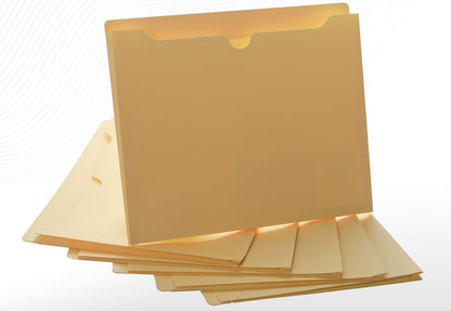 Manila File Jackets, Flat-No Expansion, Letter Size, Reinforced Straight-Cut Tab, 10 Pack