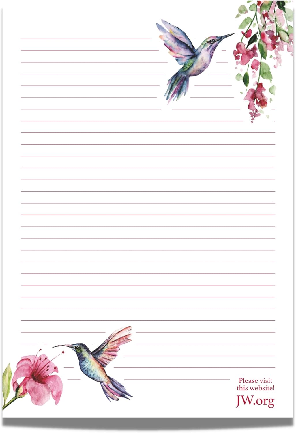 JW Letter Writing A4 Pad Stationery Paper Lined Gift Notepad Writing Sheets (Pink Rose)