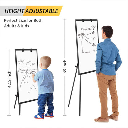 Easel Whiteboard - Magnetic Portable Dry Erase Easel Board 36 x 24 Tripod Whiteboard Height Adjustable Flipchart Easel Stand White Board for Office or Teaching at Home & Classroom (Black)