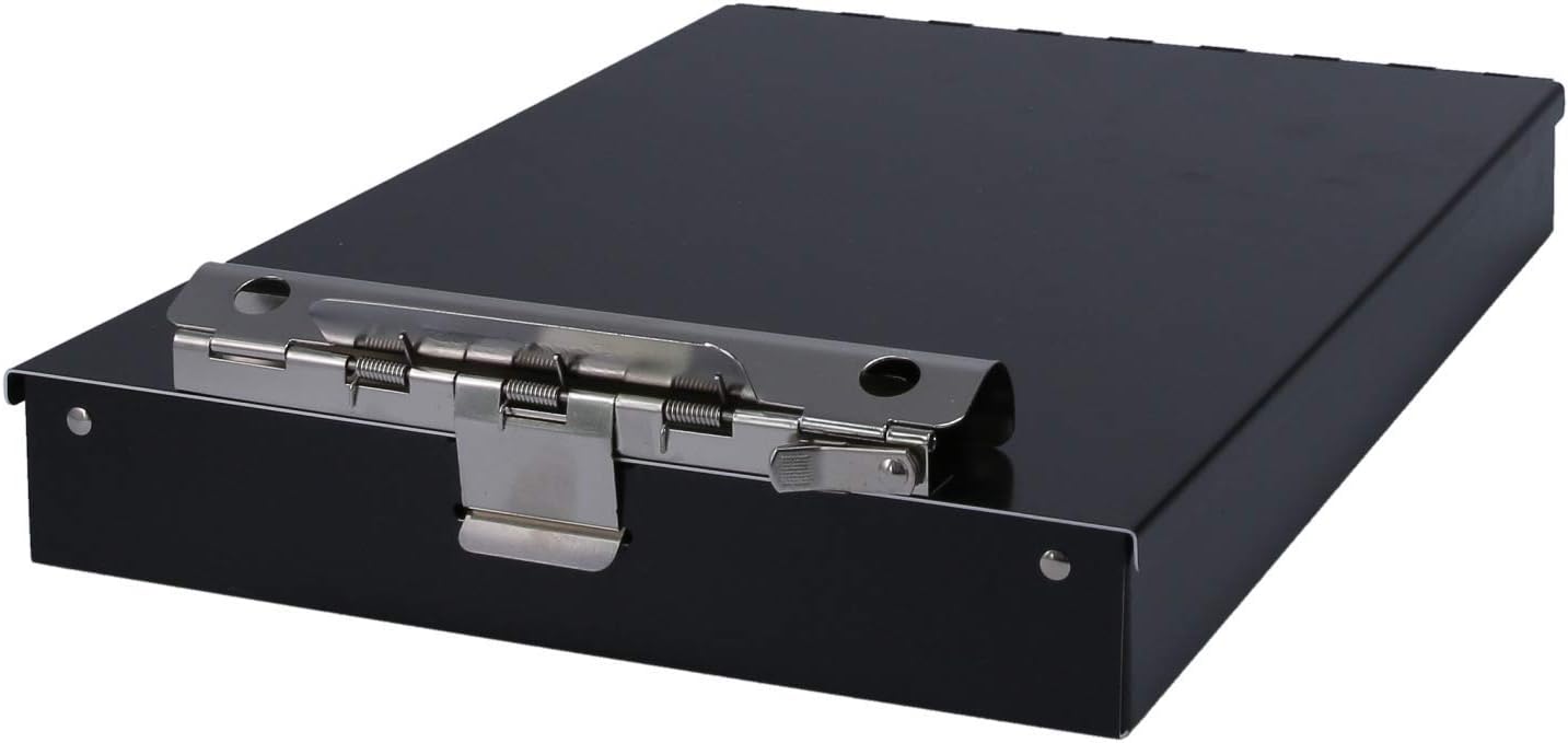 Saunders Cruiser-Mate Black Aluminum Clipboard with Storage, Dual Tray Nursing Folio, HIPAA Compliant Medical Chart Holder, Heavy Duty Recycled Metal, Self-Locking Latch, Made in USA