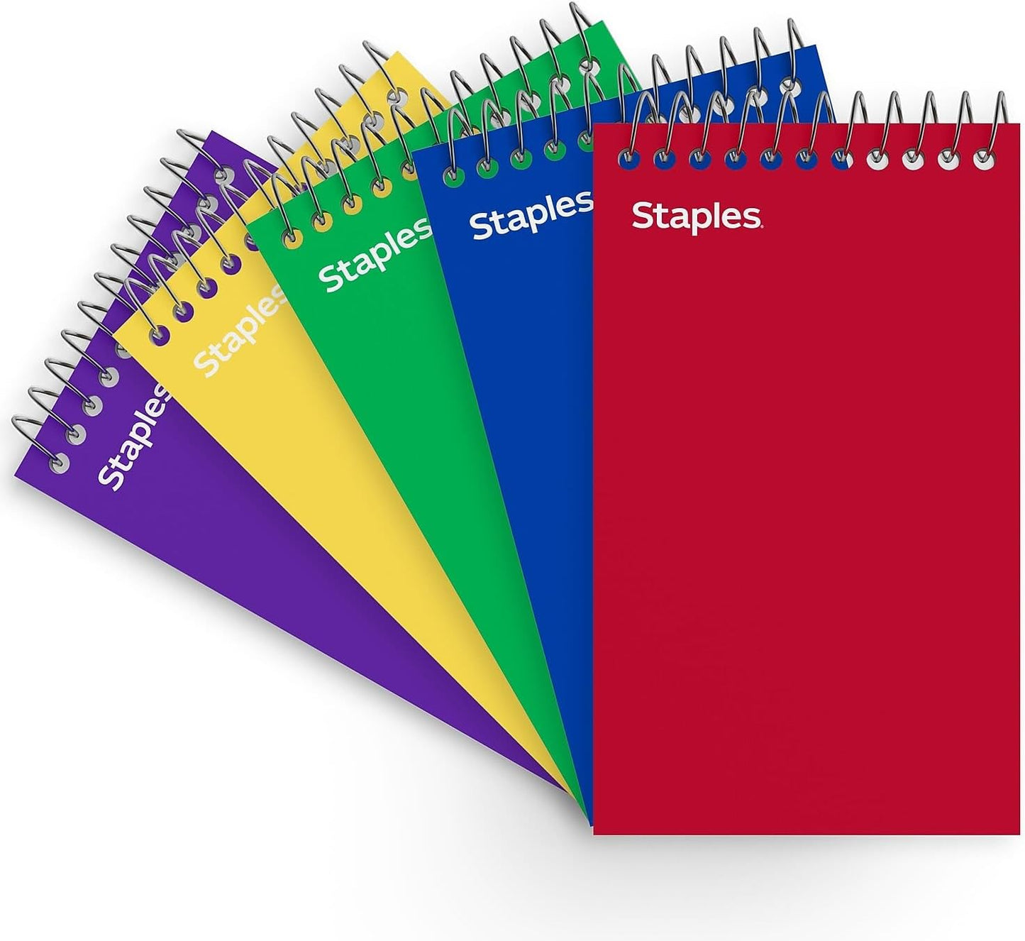 STAPLES Memo Pads, 3” x 5”, College Ruled, Assorted Colors, 75 Sheets/Pad, 5‑Pack