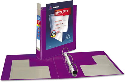 Heavy-Duty View Binder with DuraHinge and One Touch EZD Rings, 3 Rings, 1.5" Capacity, 11 x 8.5, Purple