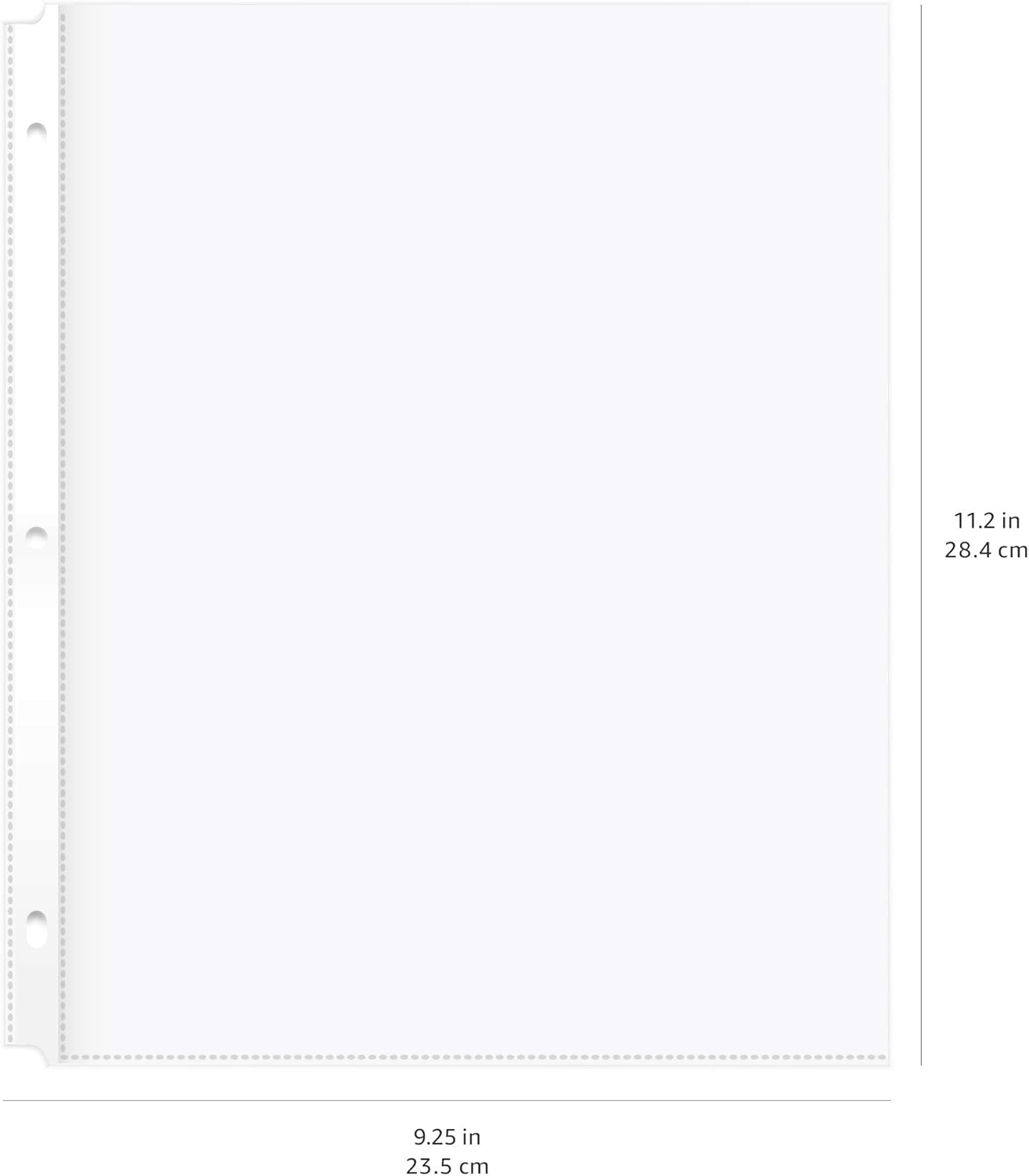 Amazon Basics Durable Clear Sheet Protectors for 3 Ring Binder, 8.5 in x 11 in, 3 holes, 200 Pack