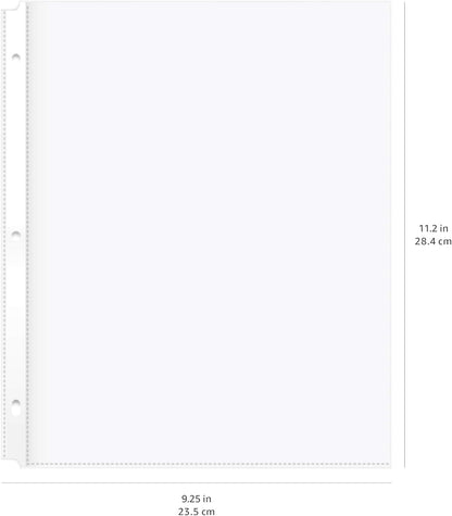 Amazon Basics Durable Clear Sheet Protectors for 3 Ring Binder, 8.5 in x 11 in, 3 holes, 200 Pack