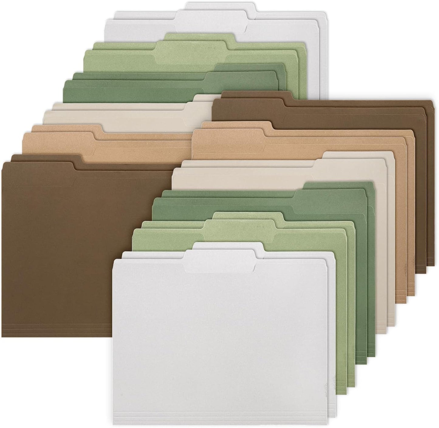 Whaline 24 Pack Dusty Blue File Folders Letter Size 6 Colors Gradient Blue File Pockets with 1/3 Cut Tab for Home Office Classroom Supplies, 8.9 x 11.6 Inch