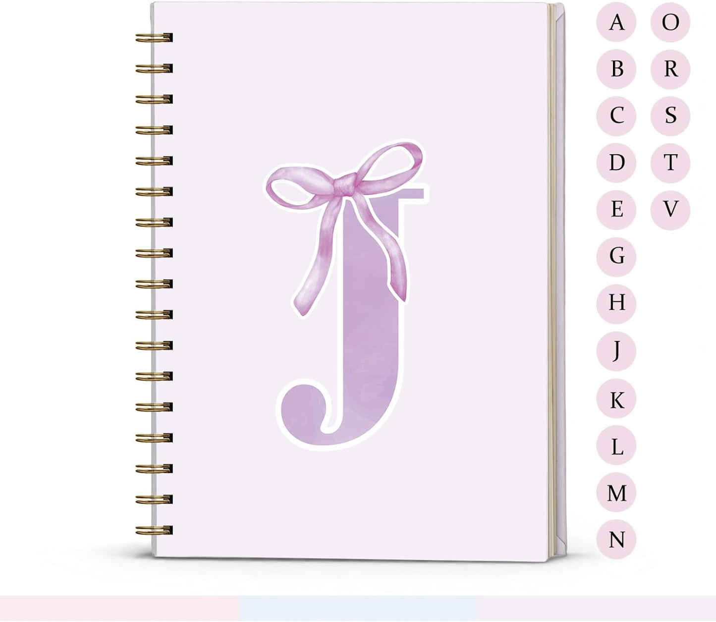 Blue Bow Journal Notebook for Girls,Initial H Journals Personalized Diary Gifts for Teen Girl Kids,Monogrammed Gifts for Women,Trendy Coquette Cute Hardcover Spiral Notebook 5.5 x 8.3 - Colors B